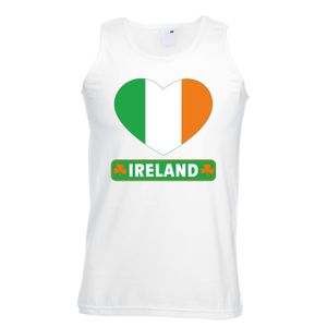 Ierland hart vlag singlet shirt/ tanktop wit heren