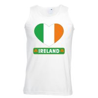 Ierland hart vlag singlet shirt/ tanktop wit heren