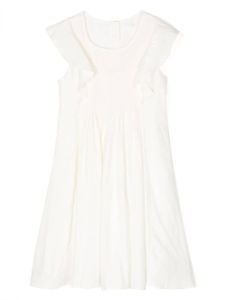 Chloé Kids robe volantée à design sans manches - Blanc