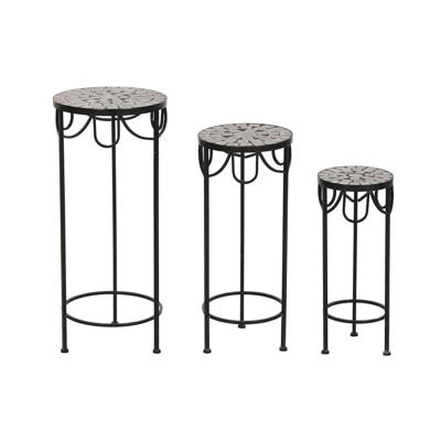 Set van 3 tafels Home ESPRIT Zwart 30 x 30 x 69 cm (3 Onderdelen)