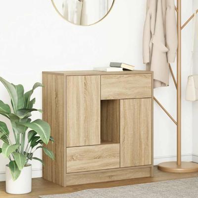 Dressoir met lades deuren 70,5x34x74,5 cm sonoma eikenkleurig