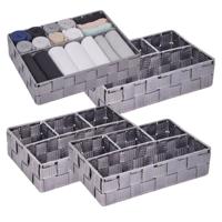 Opbergmanden - 4x - 4 vaks - grijs - ladekast organizer - ondermode