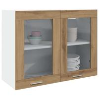 Bovenkast Lyon 80x31x60 cm bewerkt hout artisanaal eikenkleurig