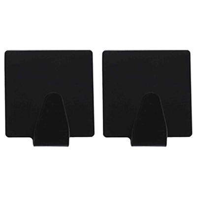Excellent houseware ophang haakjes - zelfklevend - vierkant - zwart - 6x stuks - rvs