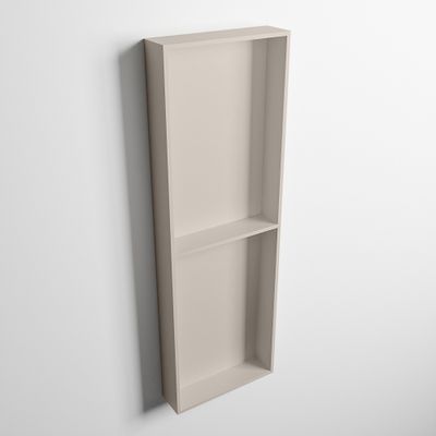 MONDIAZ EASY Nis 149,5x29,5cm in solid surface kleur Linen | Linen. 2 vakken geschikt voor in- of opbouw