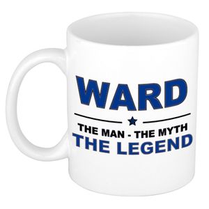 Naam cadeau mok/ beker Ward The man, The myth the legend 300 ml   -