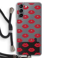 Lips: Samsung Galaxy S21 Transparant Hoesje met koord
