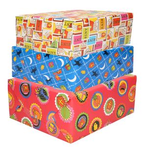 Setje van 6x rollen Sinterklaas inpakpapier/cadeaupapier 2,5 x 0,7 meter 3 soorten prints - Cadeaupapier