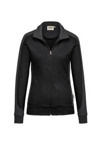 Hakro 277 Women's sweat jacket Contrast MIKRALINAR® - Black/Anthracite - 4XL