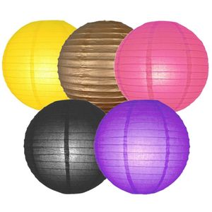 Set van 10x stuks gekleurde party lampionnen dia 25 cm voor tuinfeest