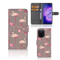 OPPO Find X5 | Telefoonhoesje | Met pasjeshouder | Flamingo