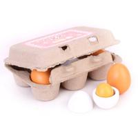 6 stuks houten eierendooiers gesimuleerd keuken eten koken speelgoed ingestelde Pretend Play voor kinderen