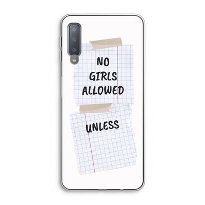 No Girls Allowed Unless: Samsung Galaxy A7 (2018) Transparant Hoesje