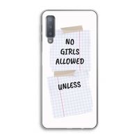 No Girls Allowed Unless: Samsung Galaxy A7 (2018) Transparant Hoesje