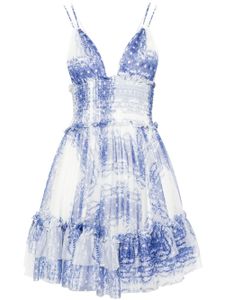 Philosophy Di Lorenzo Serafini robe courte en tulle à fleurs - Bleu