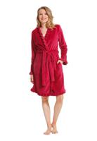 Roze fleece kimono met ruffles -100cm-(52-54) XXL - thumbnail