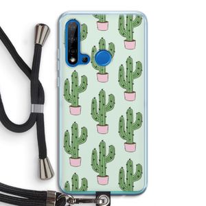 Cactus Lover: Huawei P20 Lite (2019) Transparant Hoesje met koord