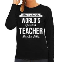 Worlds greatest teacher / leerkracht / juf kado trui zwart dames 2XL  -