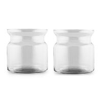 Set van 2x stuks transparante home-basics vaas/vazen van glas 19 x 19 cm Brenda