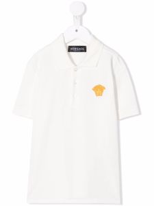 Versace Kids polo à logo Medusa brodé - Blanc