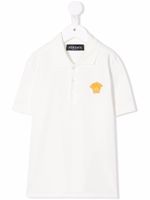 Versace Kids polo à logo Medusa brodé - Blanc