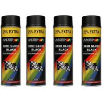 Motip Zijdeglans Acryllak Zwart 500 ml Spuit spray zwart Verf zwart kopen 4X Spuitspray LAK ZWART sneldrogend - thumbnail