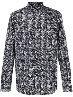 Karl Lagerfeld chemise en coton à motif abstrait - Noir