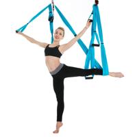 6 behandelt bodybuilding hand stand inelasticiteit luchtfoto yoga hangmat (hemelsblauw)