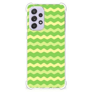 Samsung Galaxy A33 Doorzichtige Silicone Hoesje Waves Green