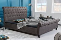 Chesterfield tweepersoonsbed KENSINGTON 160x200cm donkergrijs queen size gestoffeerd bed - 40605 Chesterfield tweepersoonsbed KENSINGTON 160x200cm donkergrijs queen size gestoffeerd bed - 40605