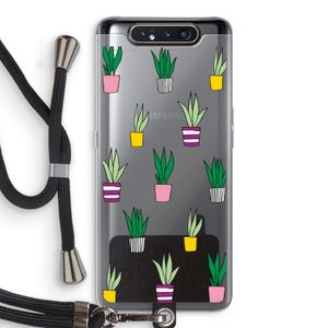 Sanseveria: Samsung Galaxy A80 Transparant Hoesje met koord