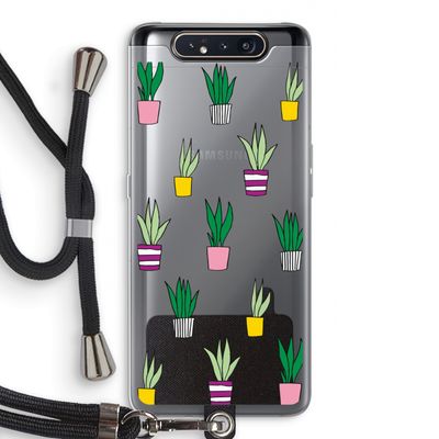 Sanseveria: Samsung Galaxy A80 Transparant Hoesje met koord