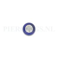 Balletje 1.6 mm acryl blauw met kristal