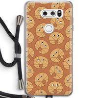 Croissant: LG V30 Transparant Hoesje met koord Croissant: LG V30 Transparant Hoesje met koord
