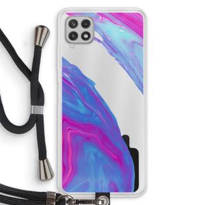 Zweverige regenboog: Samsung Galaxy A22 4G Transparant Hoesje met koord