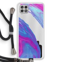 Zweverige regenboog: Samsung Galaxy A22 4G Transparant Hoesje met koord