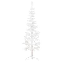 VidaXL Kunstkerstboom half met standaard smal 180 cm wit