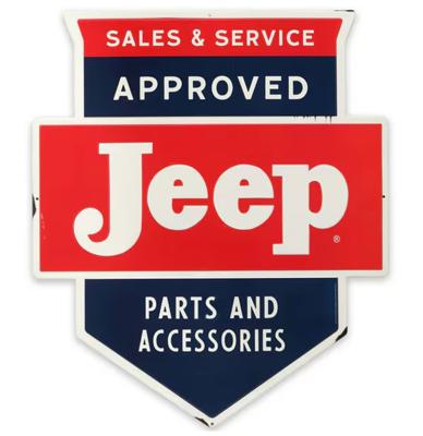 Jeep Shield Metalen Bord met Relief 61 x 52 cm