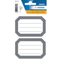 Herma Schoolboek etiketten - 12x stuks - wit/ grijs - naam label stickers