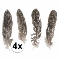 4x Decoratieve fazant veertjes