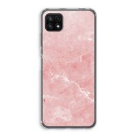 Roze marmer: Samsung Galaxy A22 5G Transparant Hoesje Roze marmer: Samsung Galaxy A22 5G Transparant Hoesje