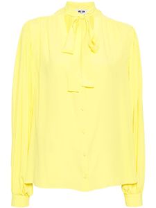 MSGM chemise à fermeture nouée - Jaune