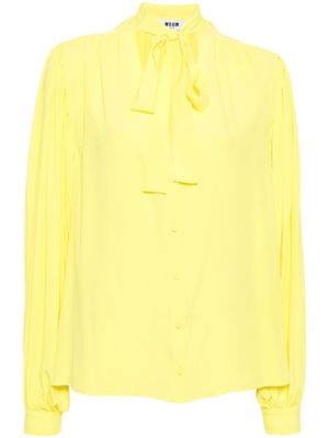 MSGM chemise à fermeture nouée - Jaune