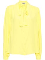 MSGM chemise à fermeture nouée - Jaune - thumbnail