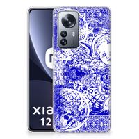 Silicone Back Case Xiaomi 12 Pro Angel Skull Blauw - thumbnail