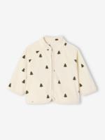 Babyvestje met rits van bedrukte fleece beige