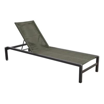 Ishi lounger aluminium stackable dark grey/rope green Yoi - Yoi