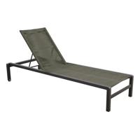 Ishi lounger aluminium stackable dark grey/rope green Yoi - Yoi