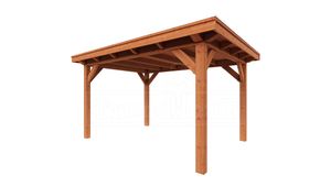 Tijdelijk 15% korting | Trendhout Buitenverblijf Florence 425x360 cm - Plat dak- Plat dak- Onbehandeld lariks Douglas hout- Trendhout