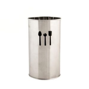 Keukengerei houder - Inox RVS metaal - rond - 18 cm